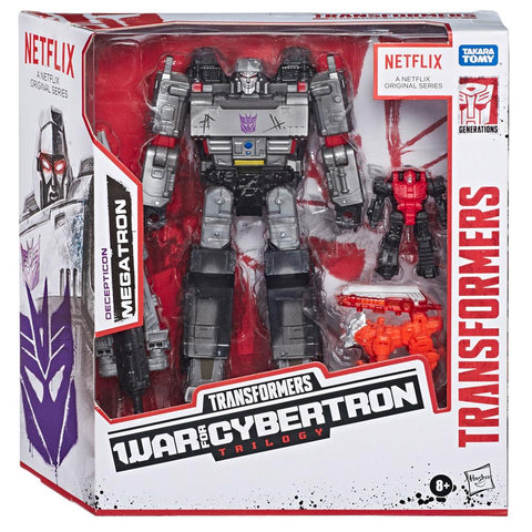Transformers Netflix War for Cybertron Trilogy Megatron 3-pack Captive Lionizer Pinpointer Box Package Front