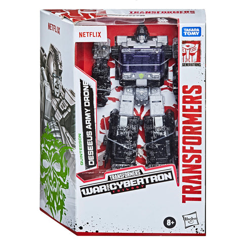 Transformers War for Cybertron Netflix Deluxe Quintesson Deseeus Army Drone Walmart Exclusive box package front