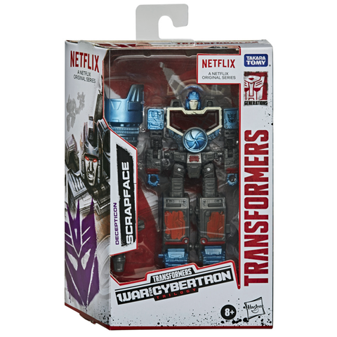 Transformers Netflix War For Cybertron Trilogy Decepticon Scrapface Box Package Front