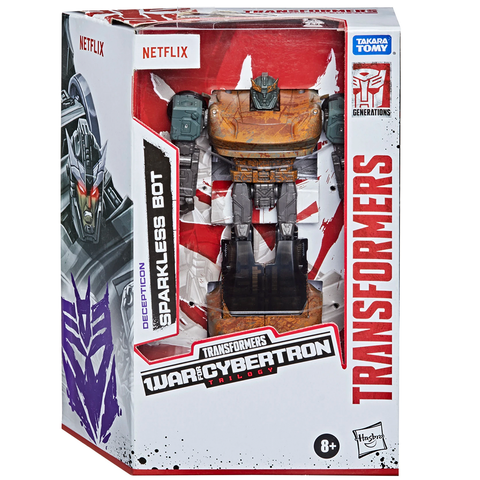 Transformers War for Cybertron Trilogy Netflix Walmart Sparkless deluxe bot Barricade box package front