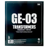 Transformers Premium Finish GE-03 Ultra Magnus leader gray robot usa hasbro black sleeve box package back