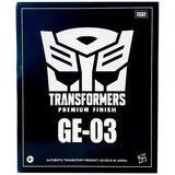Transformers Premium Finish GE-03 Ultra Magnus leader gray robot usa hasbro black sleeve box package front