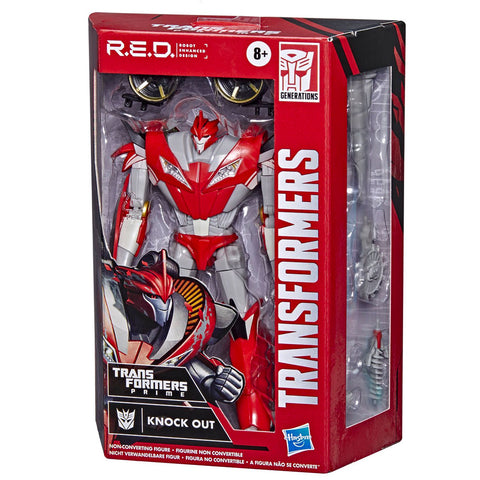 Transformers RED SERIES Prime Knockout Decepticon box package front angle
