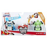 Playskool Heroes Transformers Rescue Bots Flip Racers Griffin Rock Stunt Team Package Box