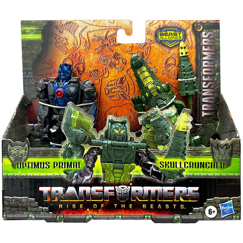 Transformers Rise of the Beasts ROTB Beast Alliance Optimus Primal Skullcruncher Beast Combiner 2-pack box package front