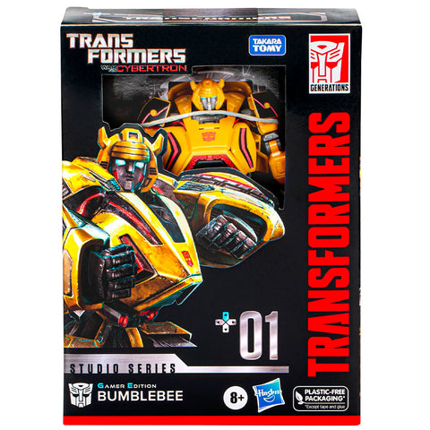 Transformers Studio Series +01 Gamer Edition Bumblebee deluxe war for cybertron video game high moon studios box package front