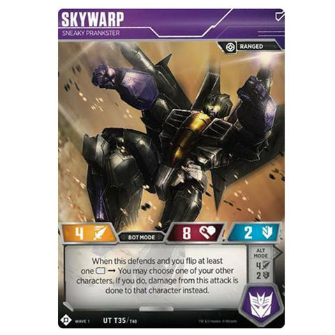 Transformers TCG Card Game Wave 1 Skywarp Sneaky Prankster Robot Front