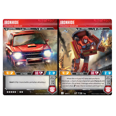 Transformers TCG Card Game Ironhide Steadfast Brawler Sentinel Combiner