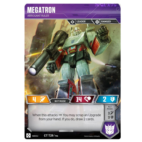 Transformers TCG Card Game Wave 2 Megatron Arrogant Ruler Front Robot