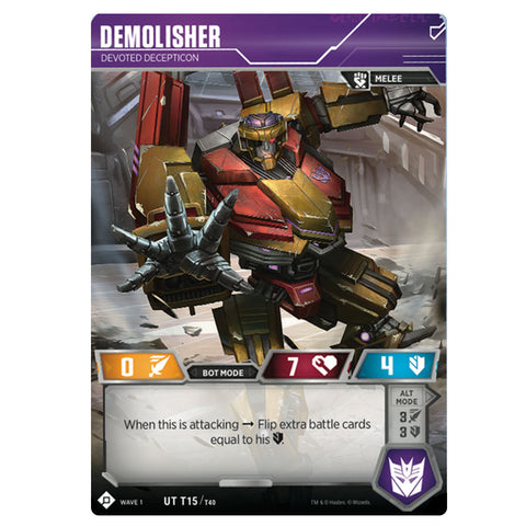 Transformers TCG Card Game Demolisher Devoted Decepticon Robot Front