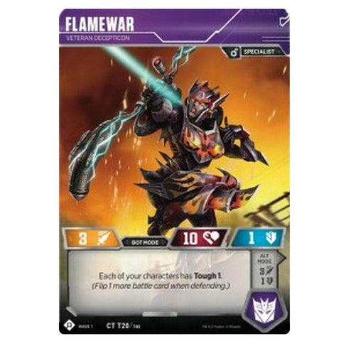 Transformers TCG Wave 1 T20 Flamewar Veteran Decepticon Character Card Front