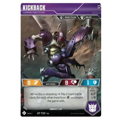 Transformers TCG Card game Kickback Cunning Insecticon Robot Front Artwork