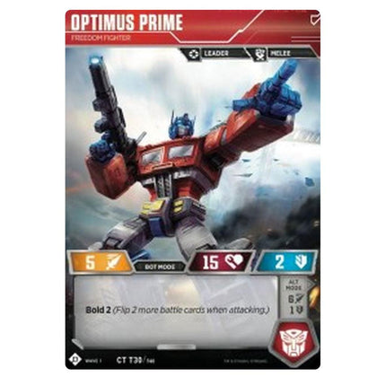 Transformers TCG Card Game Optimus Prime Freedom Fighter Front