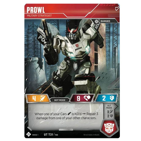 Transformers TCG Card Game Wave 1 Prowl Military Strategist Front Robot