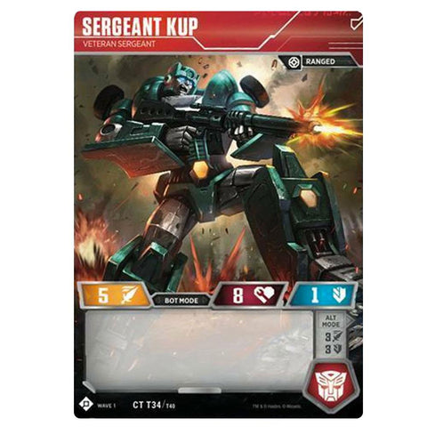 Transformers TCG Card Game Sergeant Kup Veteran Robot Front