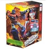 Transformers War for Cybertron Kingdom WFC-K11 Leader Optimus Prime box package front angle
