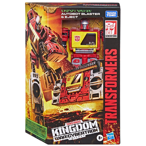 Transformers War for Cybertron Kingdom WFC-K44 Voyager Blaster Eject box package front