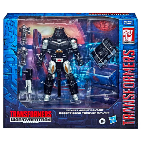 Transformers War for Cybertron Trilogy Cover Agent Decepticons Forever Ravage Pulsecon2021 2-pack box package front